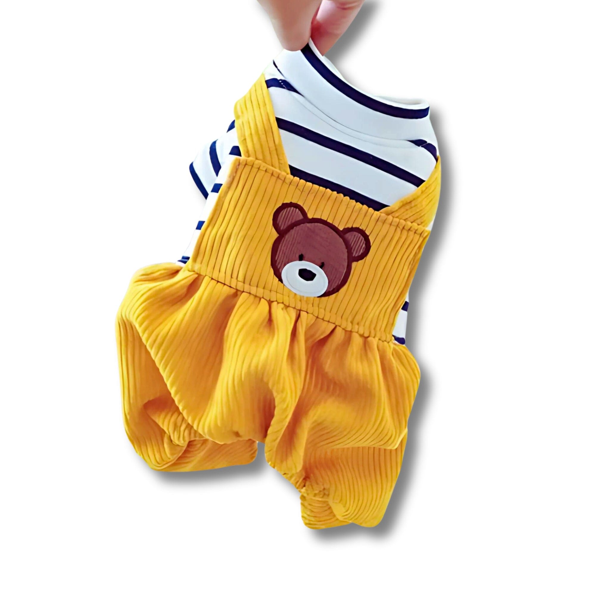 Bread Bear Dog Overalls Luxe Pet Store Yellow XS 