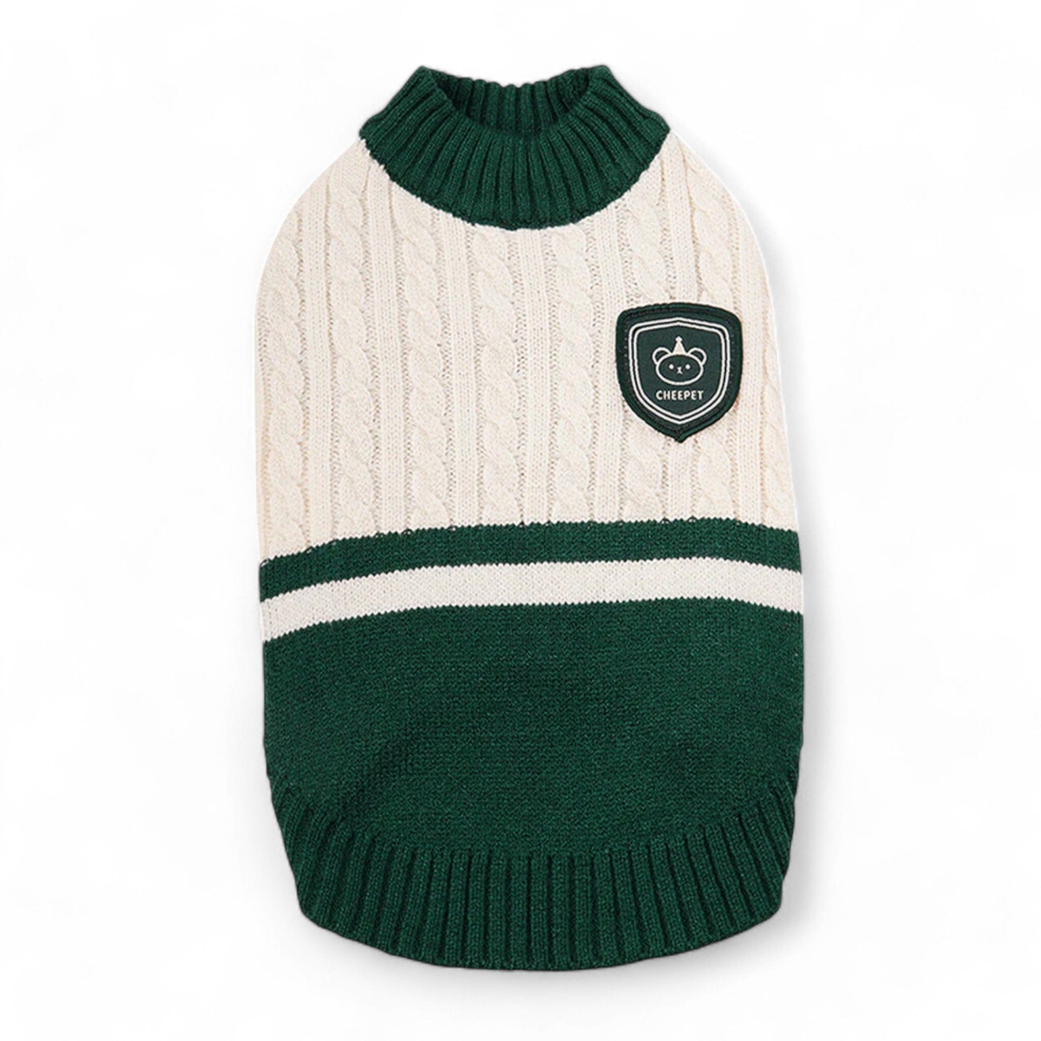 College Style Pet Sweater Luxe Pet Store Green S 