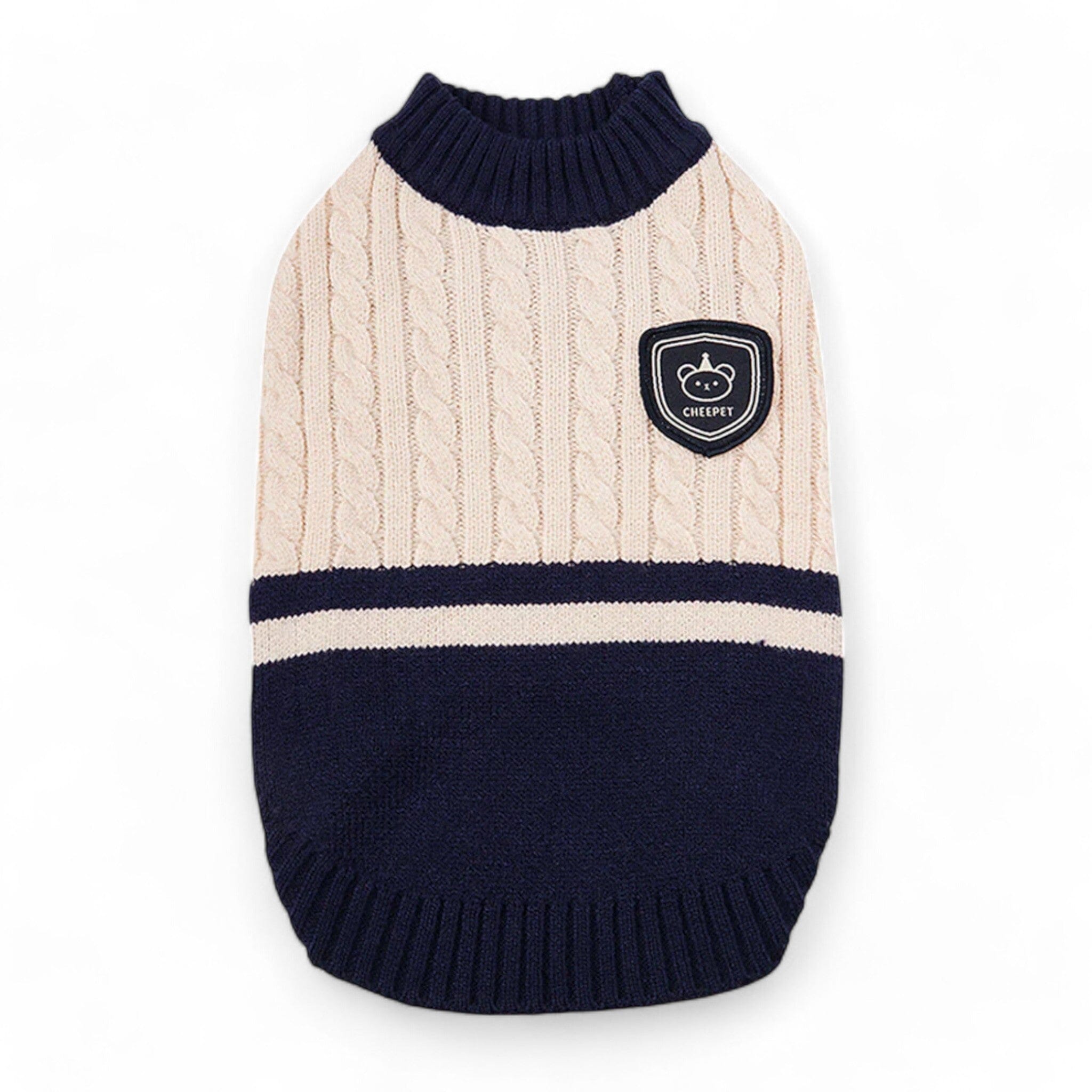 College Style Pet Sweater Luxe Pet Store Navy Blue S 