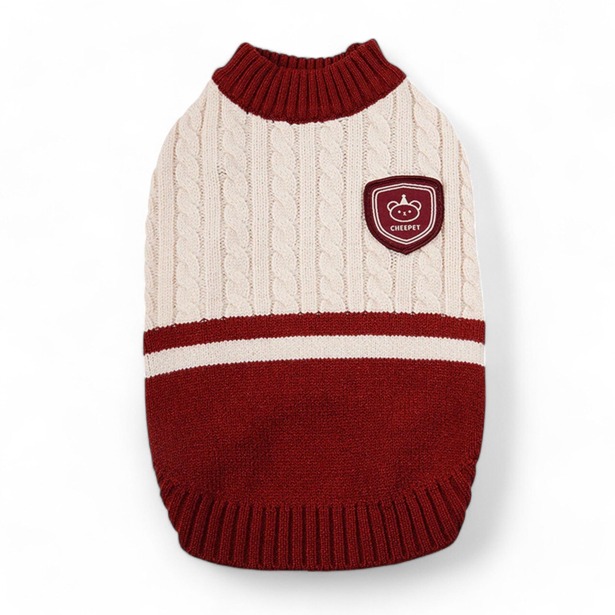 College Style Pet Sweater Luxe Pet Store Red S 