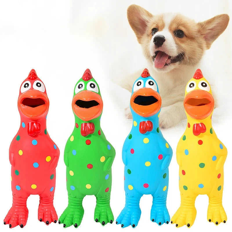 Squeaky Puppy Toys Latex Dots Squeaky Chicken Puppy Toys Safe Dog Chew Toys Small and Medium Dog Squeaky Rubber Chicken Toys Luxe Pet Store | Tiny. Pure. Love. 