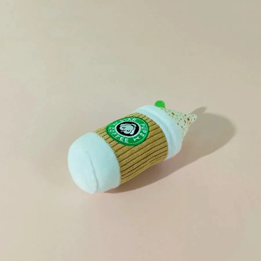 Pet Dog Cat Plush Chew Squeaky Dog Toy Coffee Cup Design Fleece Durable Chewing Interactive Pet Molar Toy Play Dog Accessories Luxe Pet Store | Tiny. Pure. Love. 