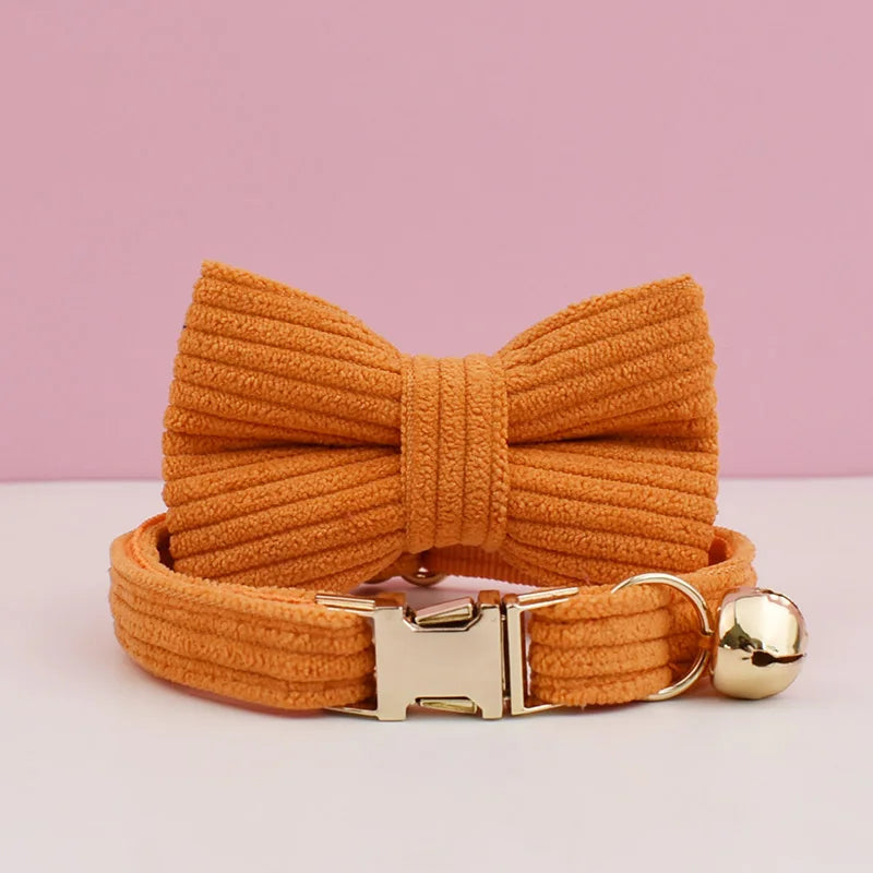 Bow Pet Collar Cat Collar Luxe Pet Store Orange 16 - 26cm 