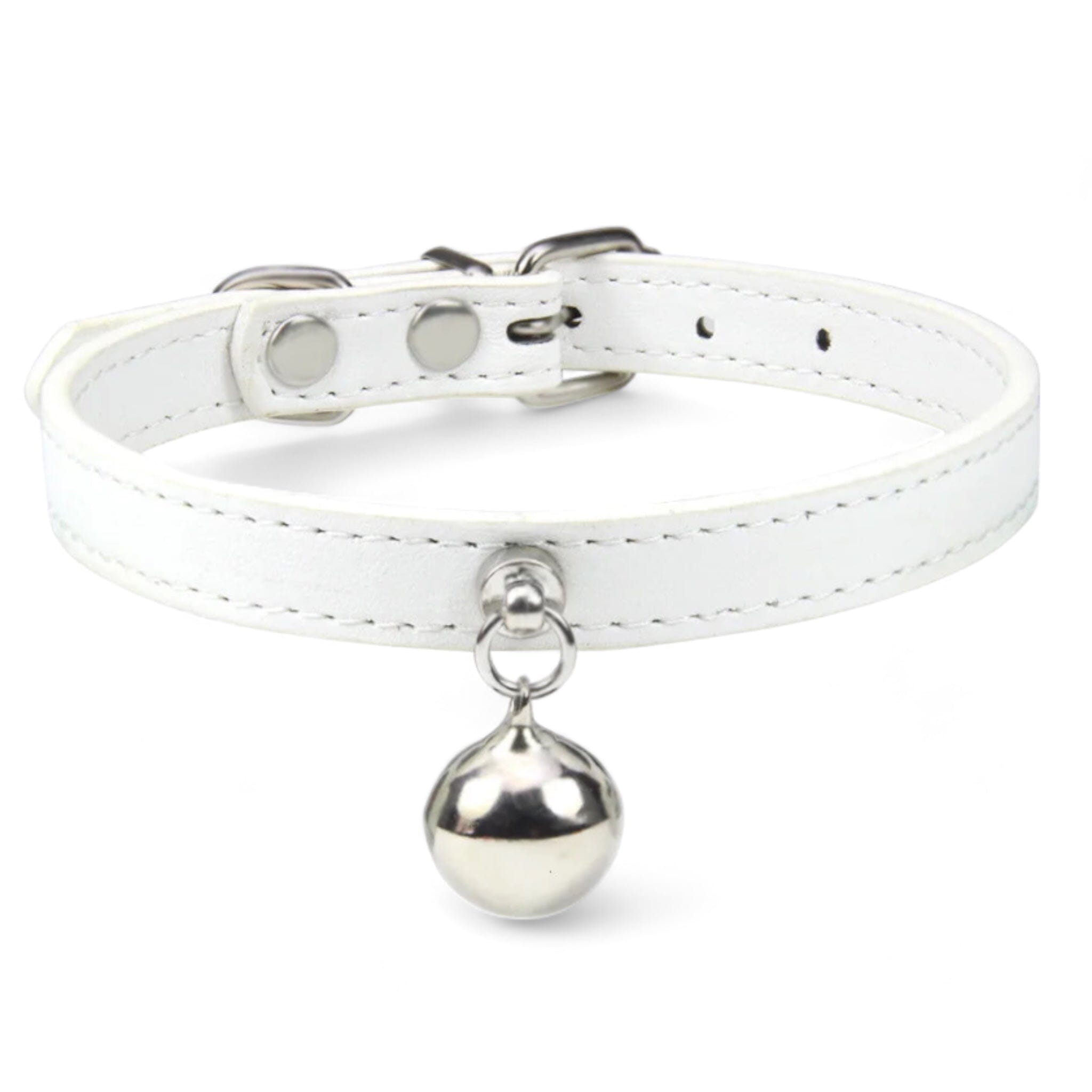 Purrsonalized Bell Charm Collar Cat Collar Luxe Pet Store White XS 