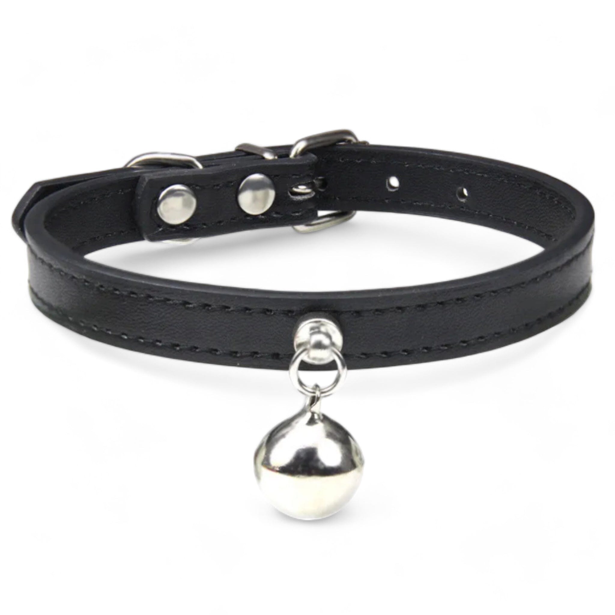 Purrsonalized Bell Charm Collar Cat Collar Luxe Pet Store Black XS 