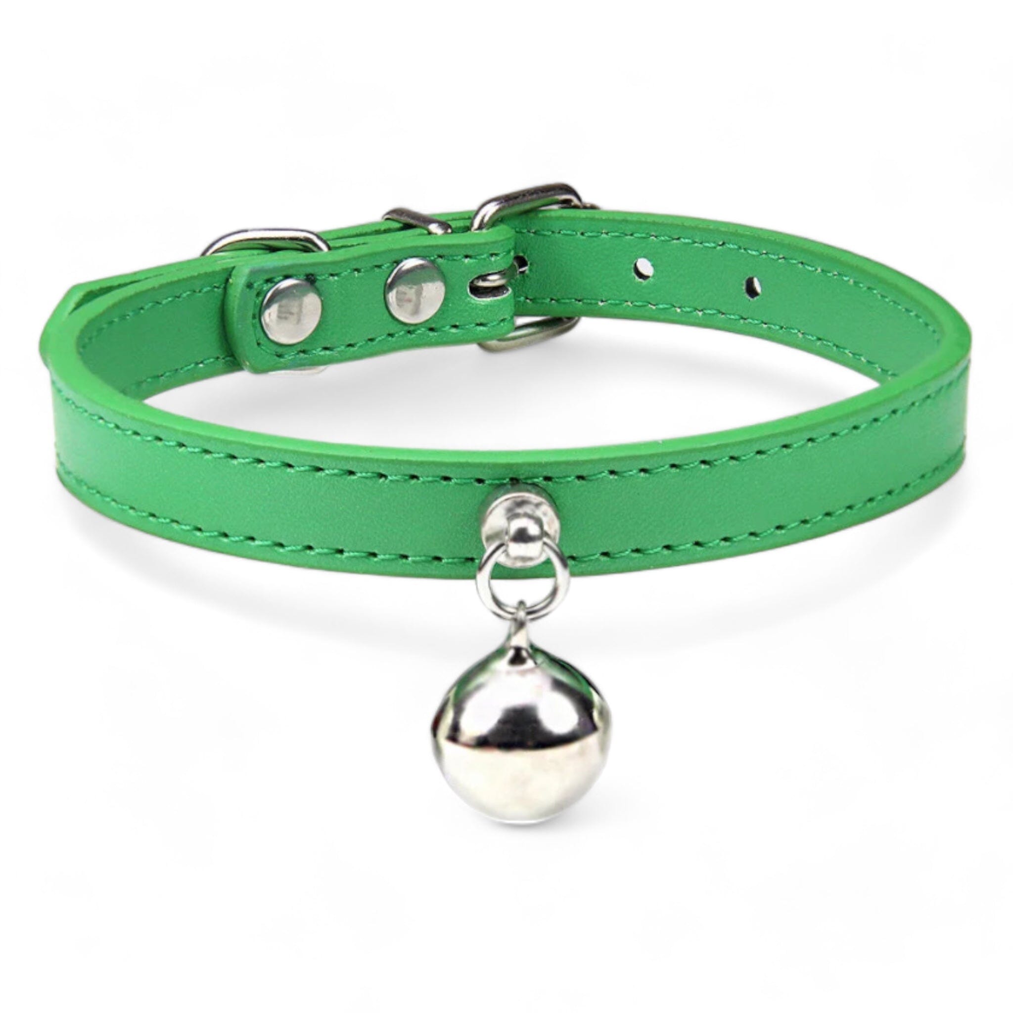Purrsonalized Bell Charm Collar Cat Collar Luxe Pet Store Green XS 
