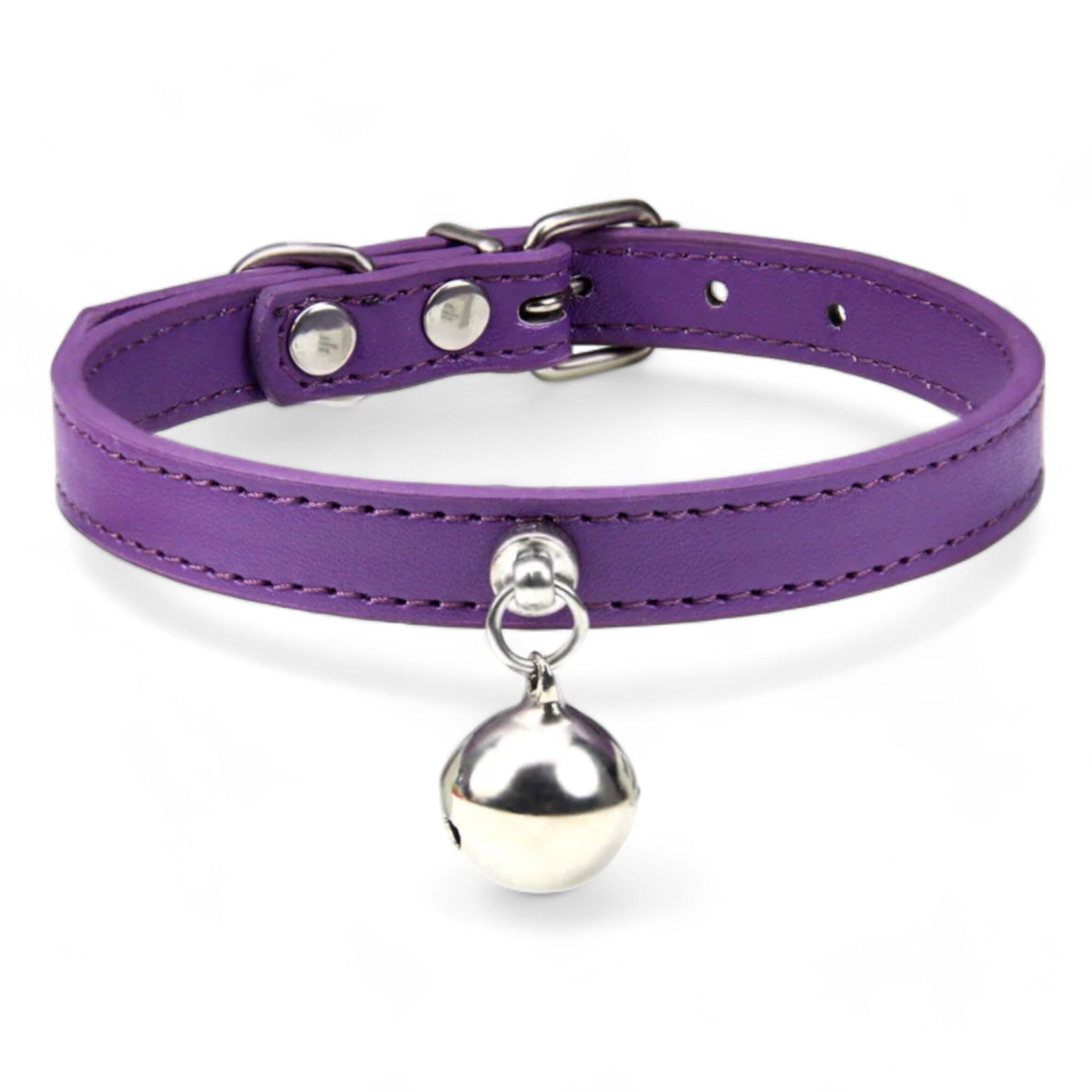 Purrsonalized Bell Charm Collar Cat Collar Luxe Pet Store Purple XS 