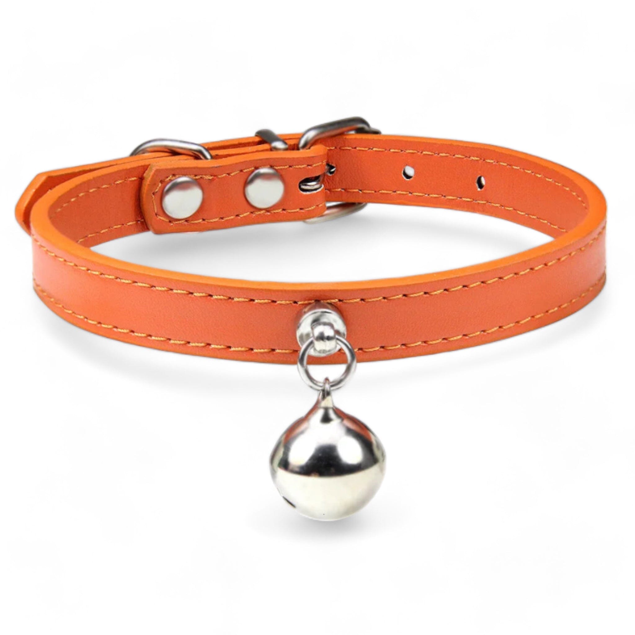 Purrsonalized Bell Charm Collar Cat Collar Luxe Pet Store Orange XS 