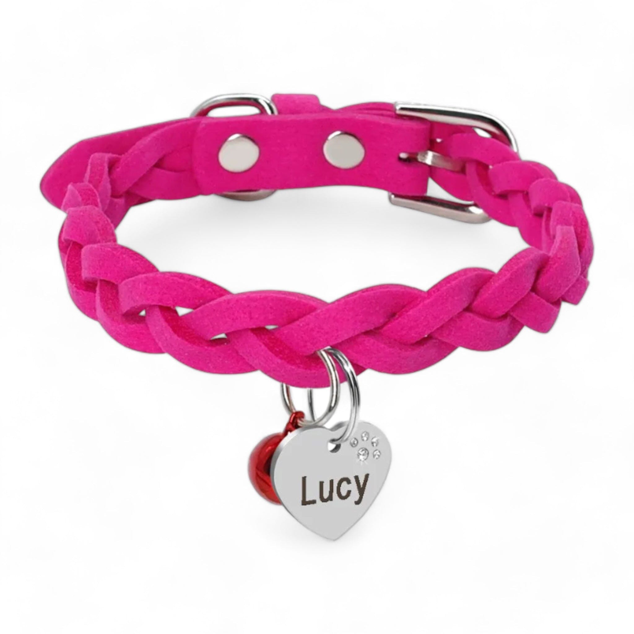 Engrave Paw Collar Set Pet Collar Luxe Pet Store Pink XS 