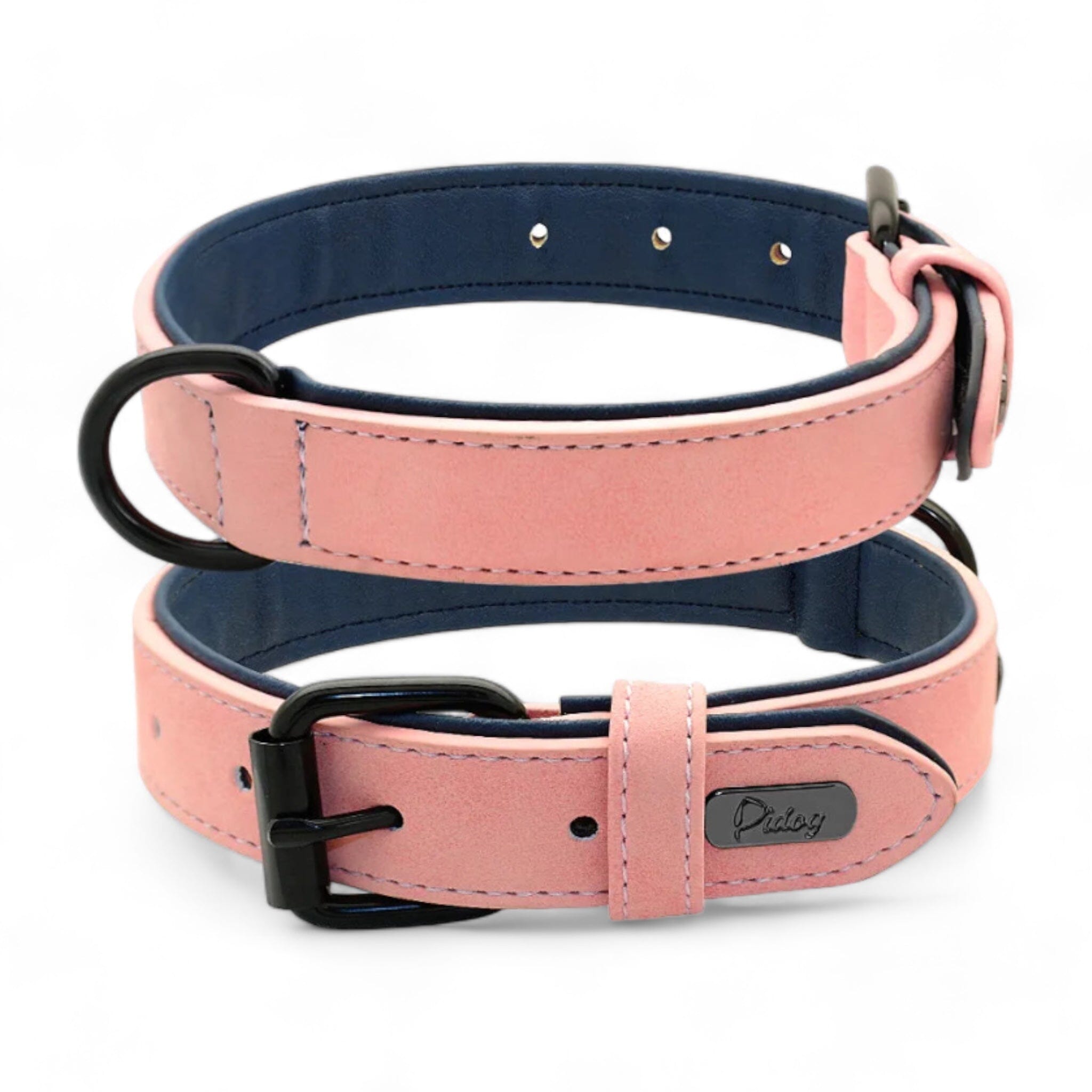 Leather Dog Collar Dog Collar Luxe Pet Store Pink S 
