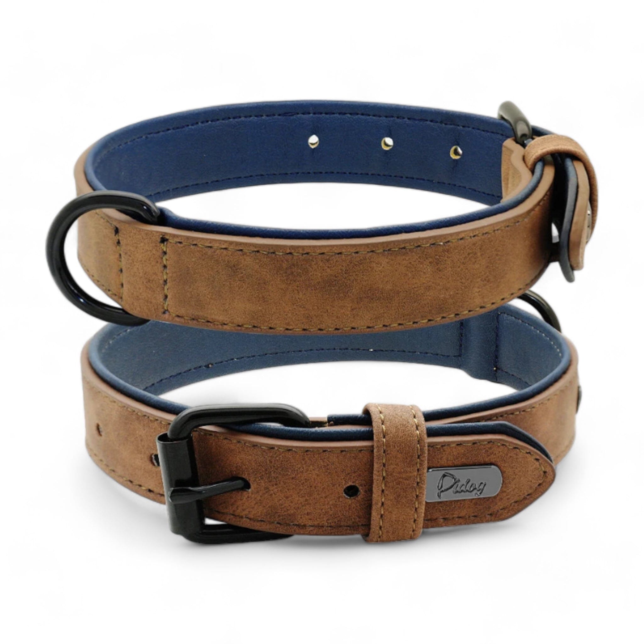 Leather Dog Collar Dog Collar Luxe Pet Store Coffee S 