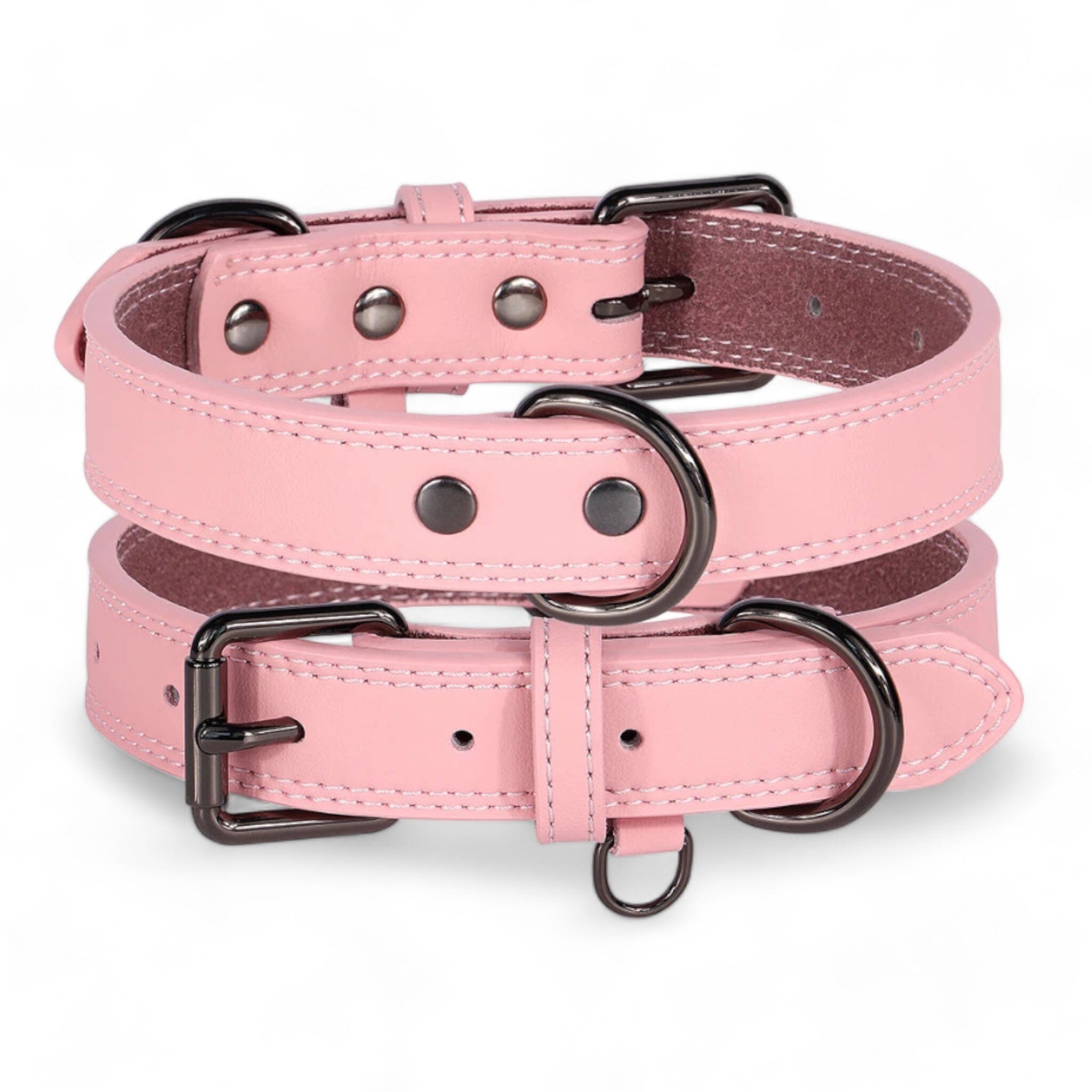 Leather Dog Collar Pet Collar Luxe Pet Store Pink S 