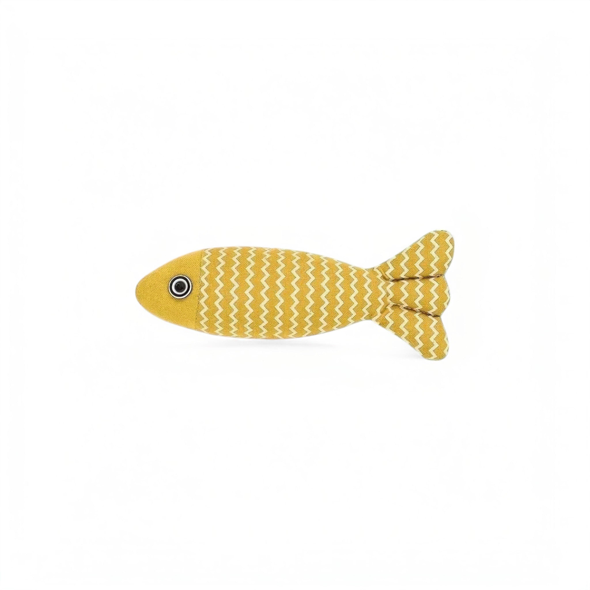 Fishy Squeaks Toy (JS) Luxe Pet Store | Tiny. Pure. Love. Yellow 