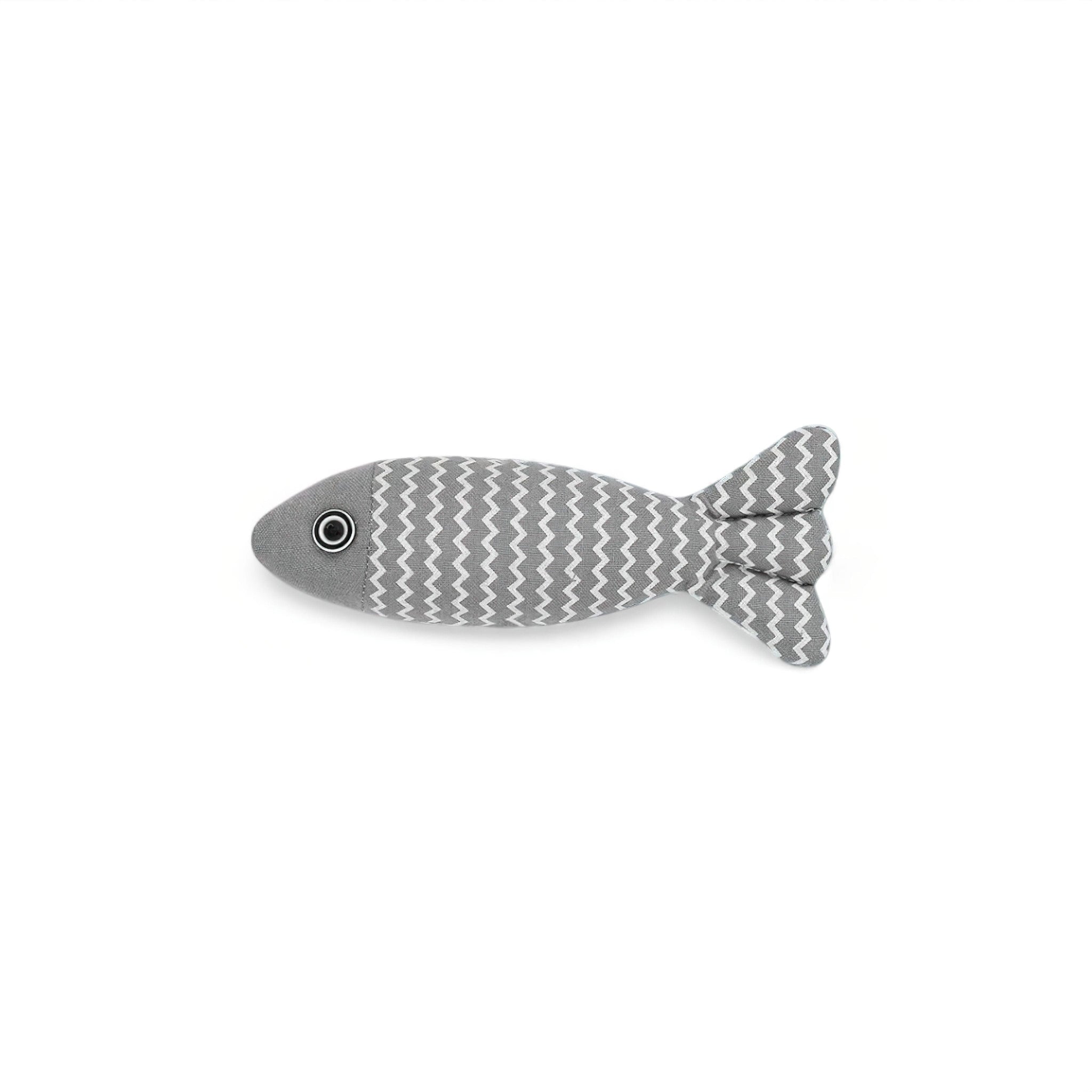 Fishy Squeaks Toy (JS) Luxe Pet Store | Tiny. Pure. Love. Grey 