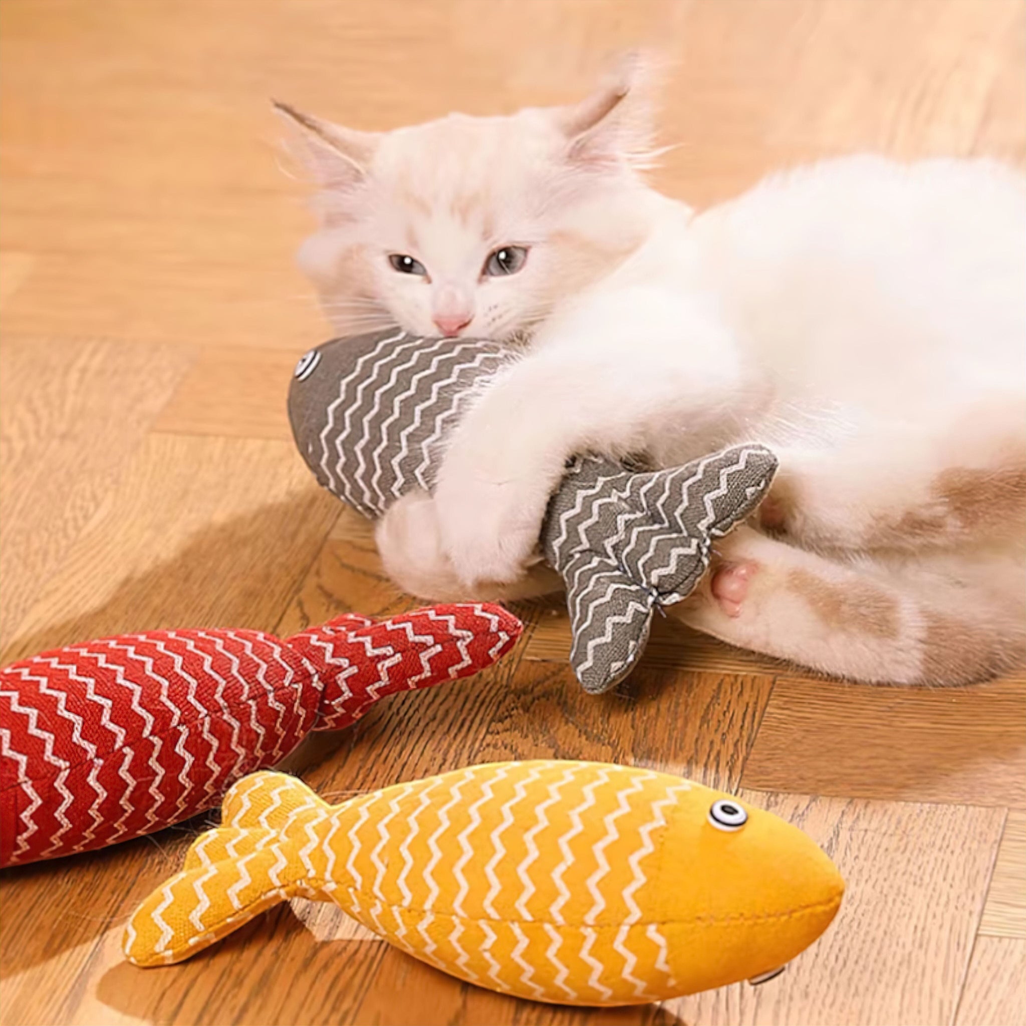 Fishy Squeaks Toy (JS) Luxe Pet Store | Tiny. Pure. Love. 