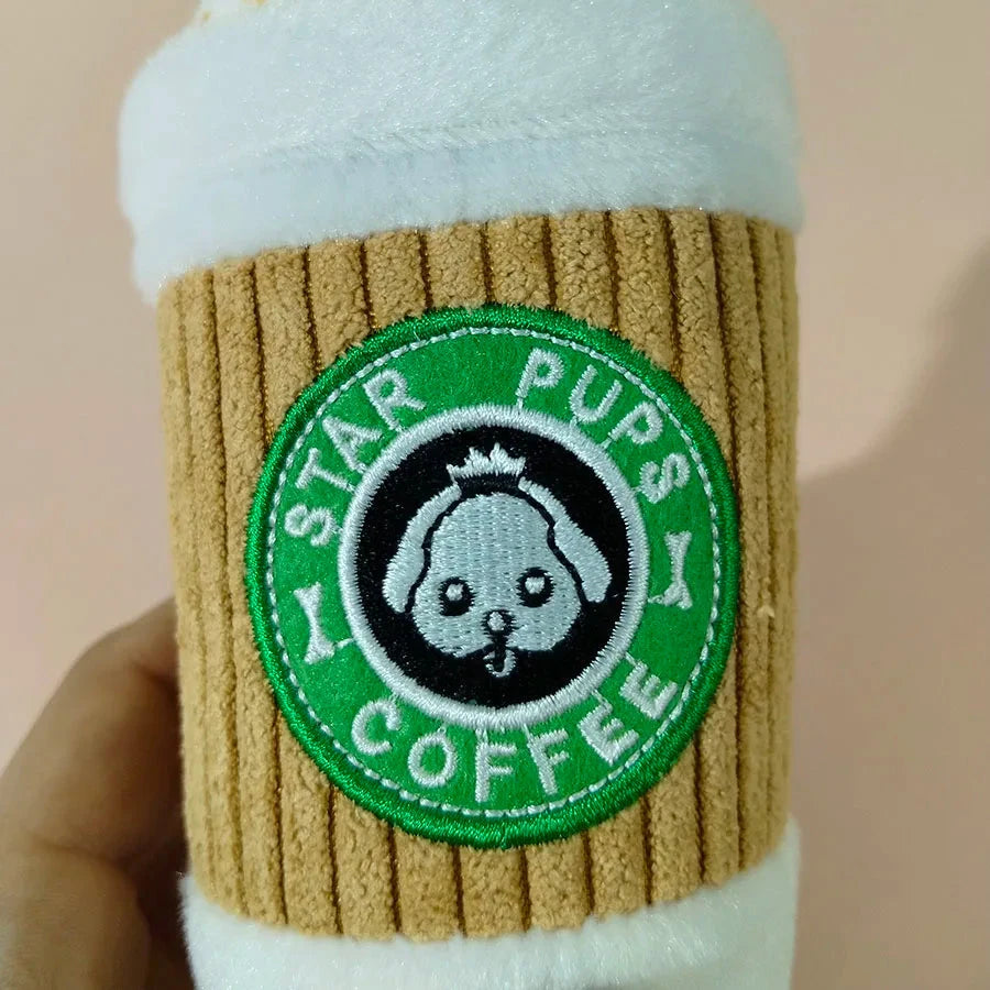 Pet Dog Cat Plush Chew Squeaky Dog Toy Coffee Cup Design Fleece Durable Chewing Interactive Pet Molar Toy Play Dog Accessories Luxe Pet Store | Tiny. Pure. Love. 