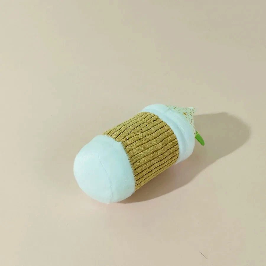 Pet Dog Cat Plush Chew Squeaky Dog Toy Coffee Cup Design Fleece Durable Chewing Interactive Pet Molar Toy Play Dog Accessories Luxe Pet Store | Tiny. Pure. Love. 