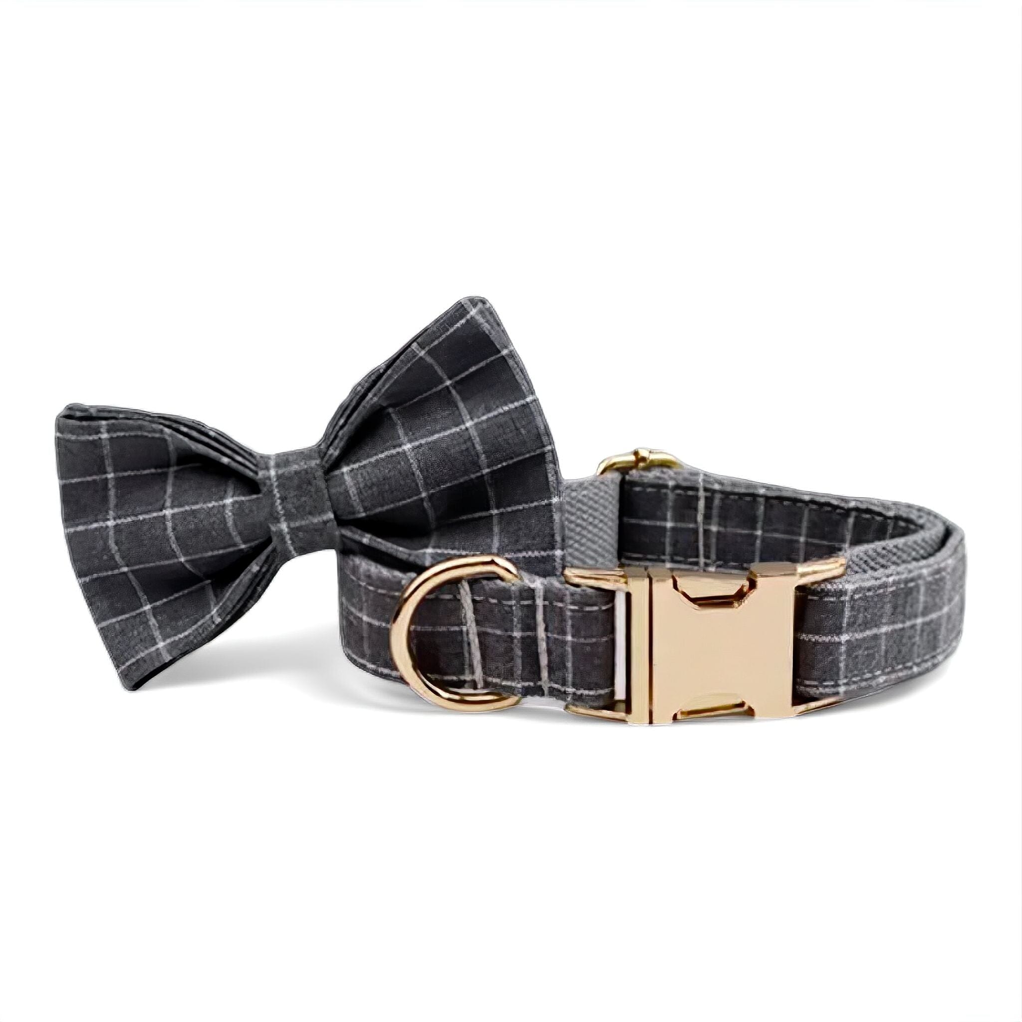 Designer Pet Set Pet Collar Luxe Pet Store Bow + Collar XS Grey