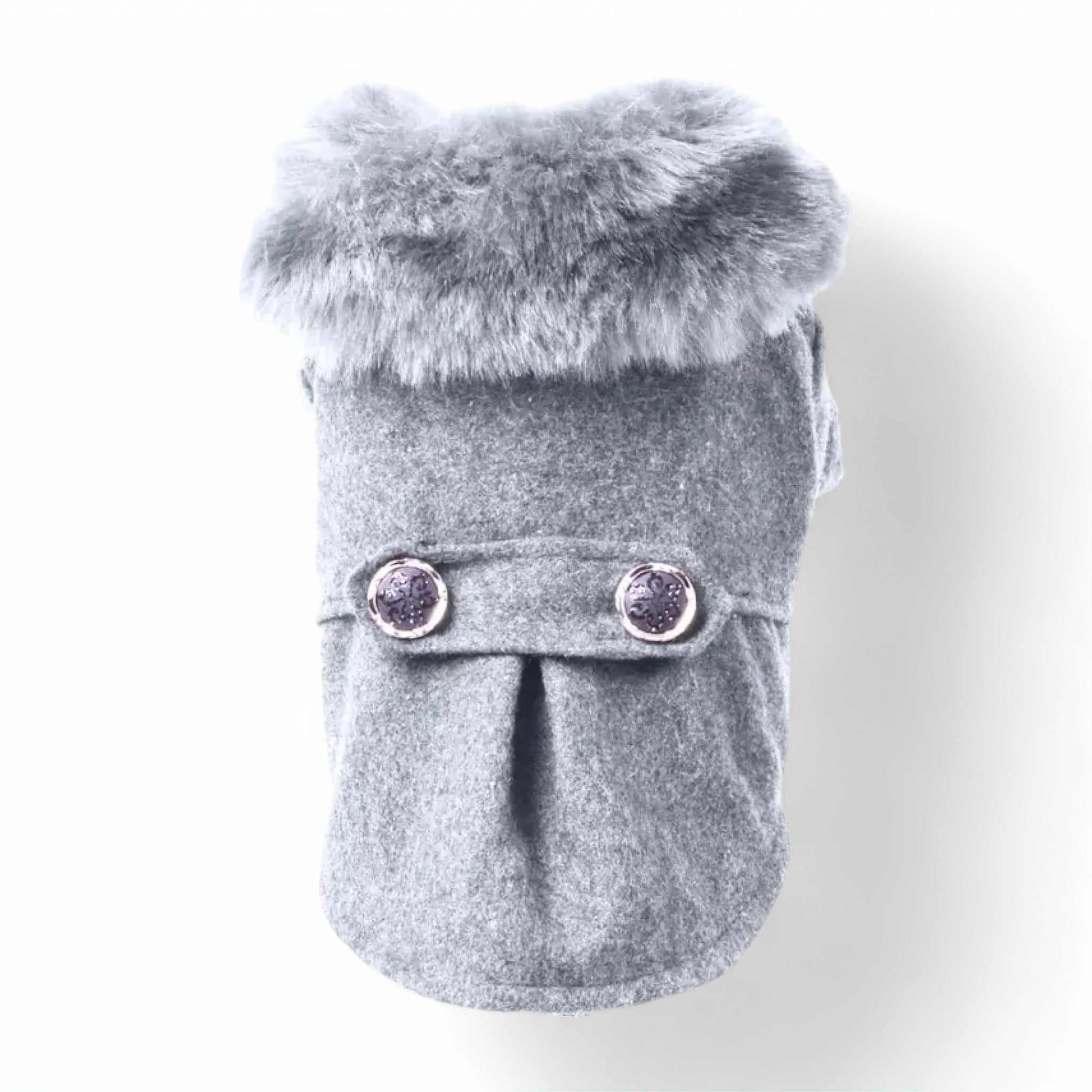 Frosty Fur Pet Jacket Dog Clothing Luxe Pet Store Grey S 