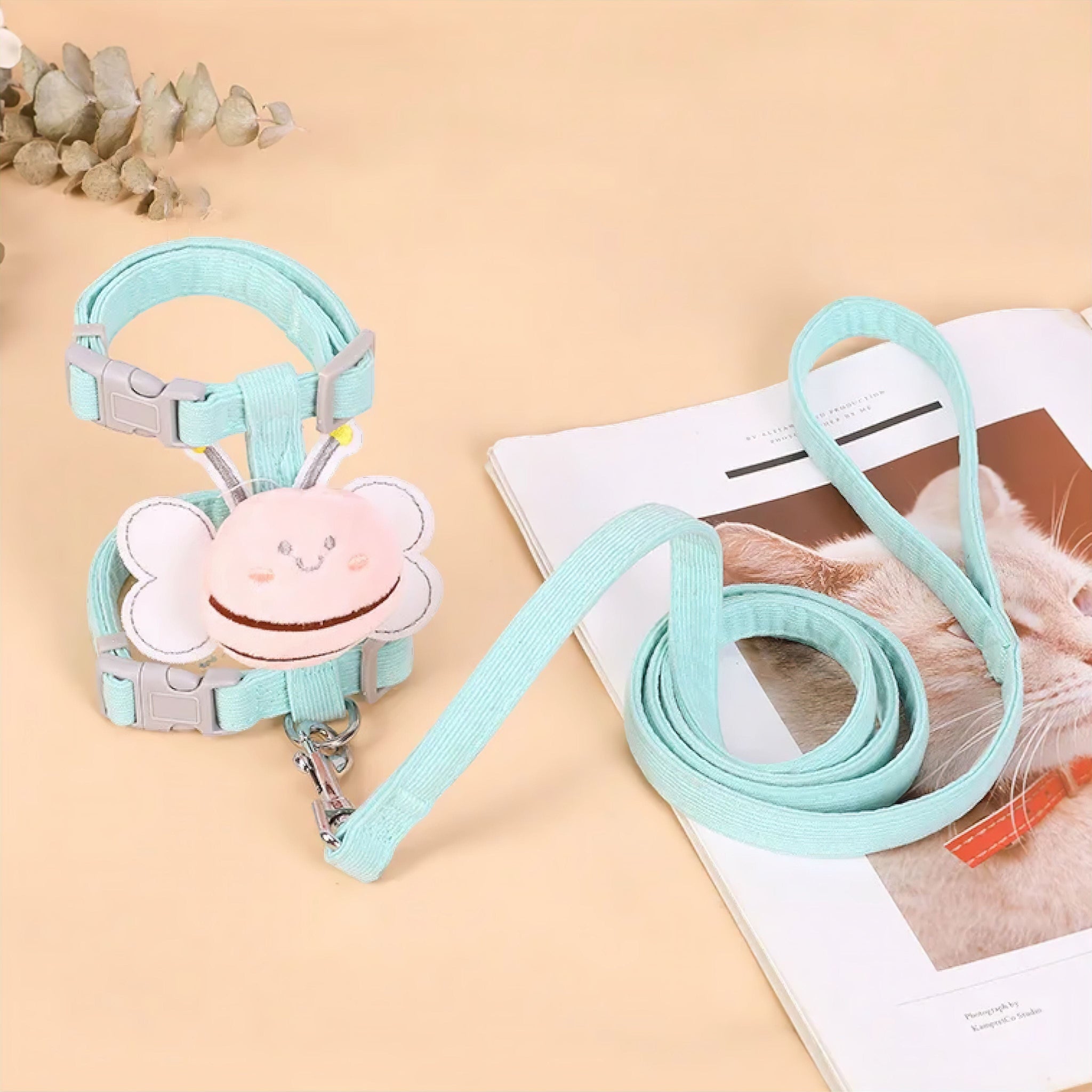 Buzzy Paws Harness Collar Luxe Pet Store Blue S 