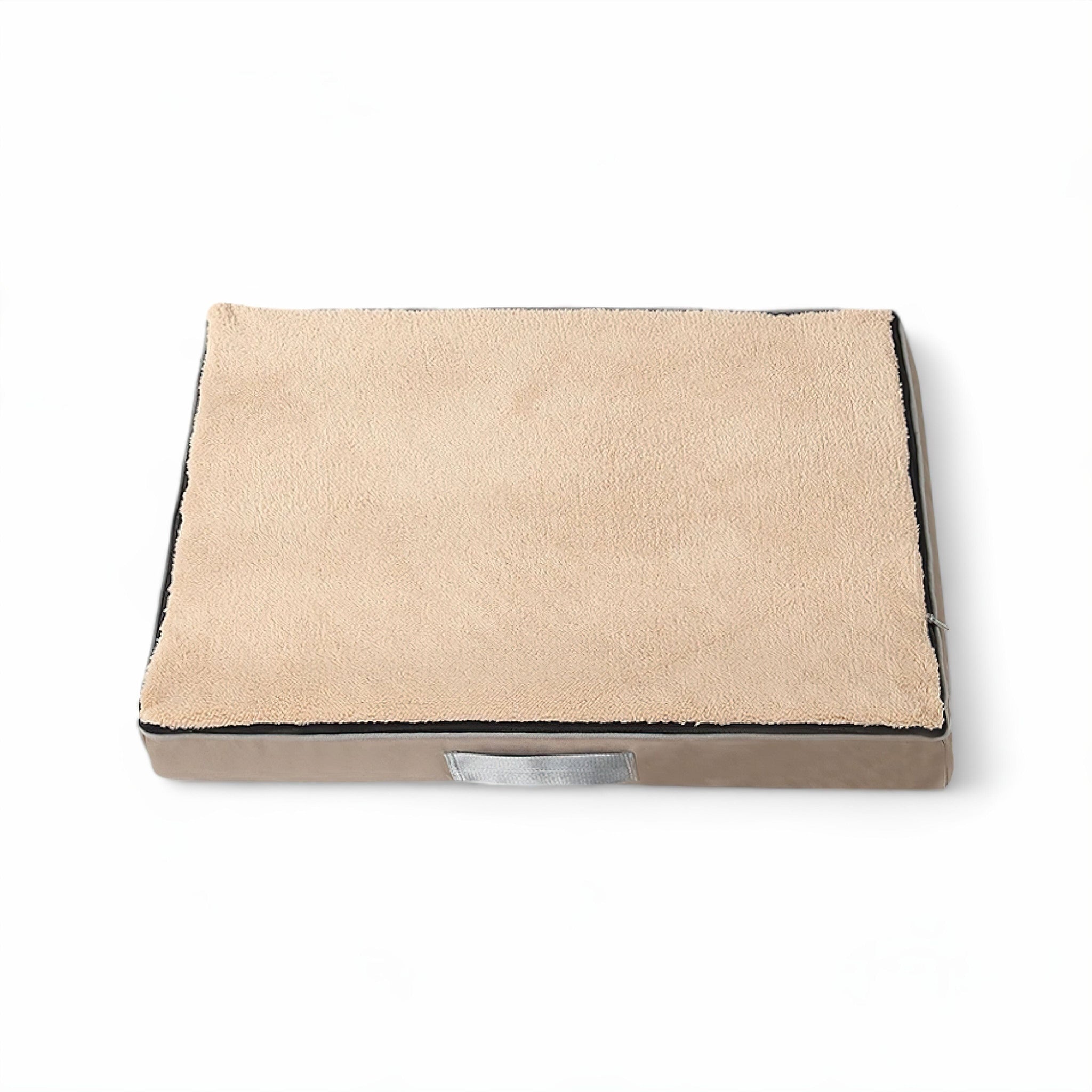 Pawsome Memory Foam Retreat Dog Bed Luxe Pet Store Khaki XS 