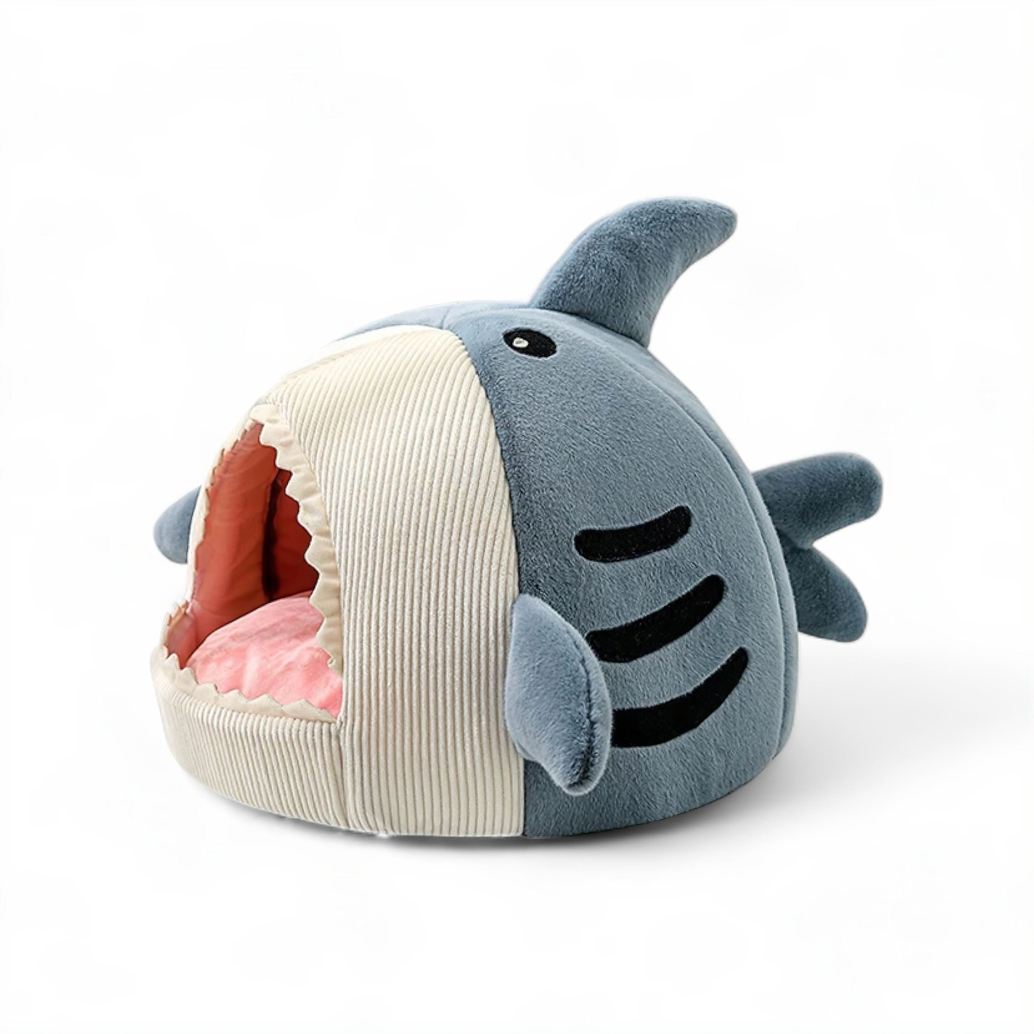Shark Pet Cave Pet House Luxe Pet Store Blue + White S 