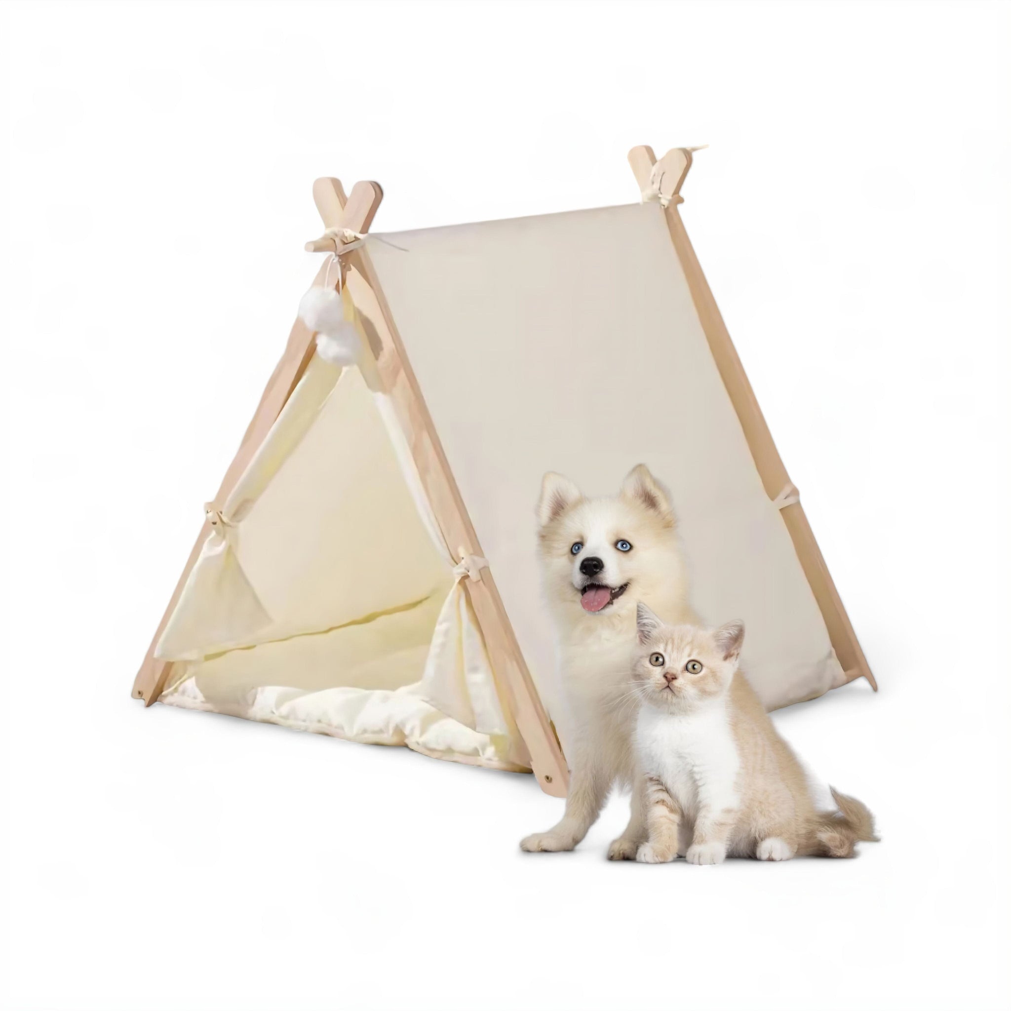 Wooden Pet Tent Pet House Luxe Pet Store White 