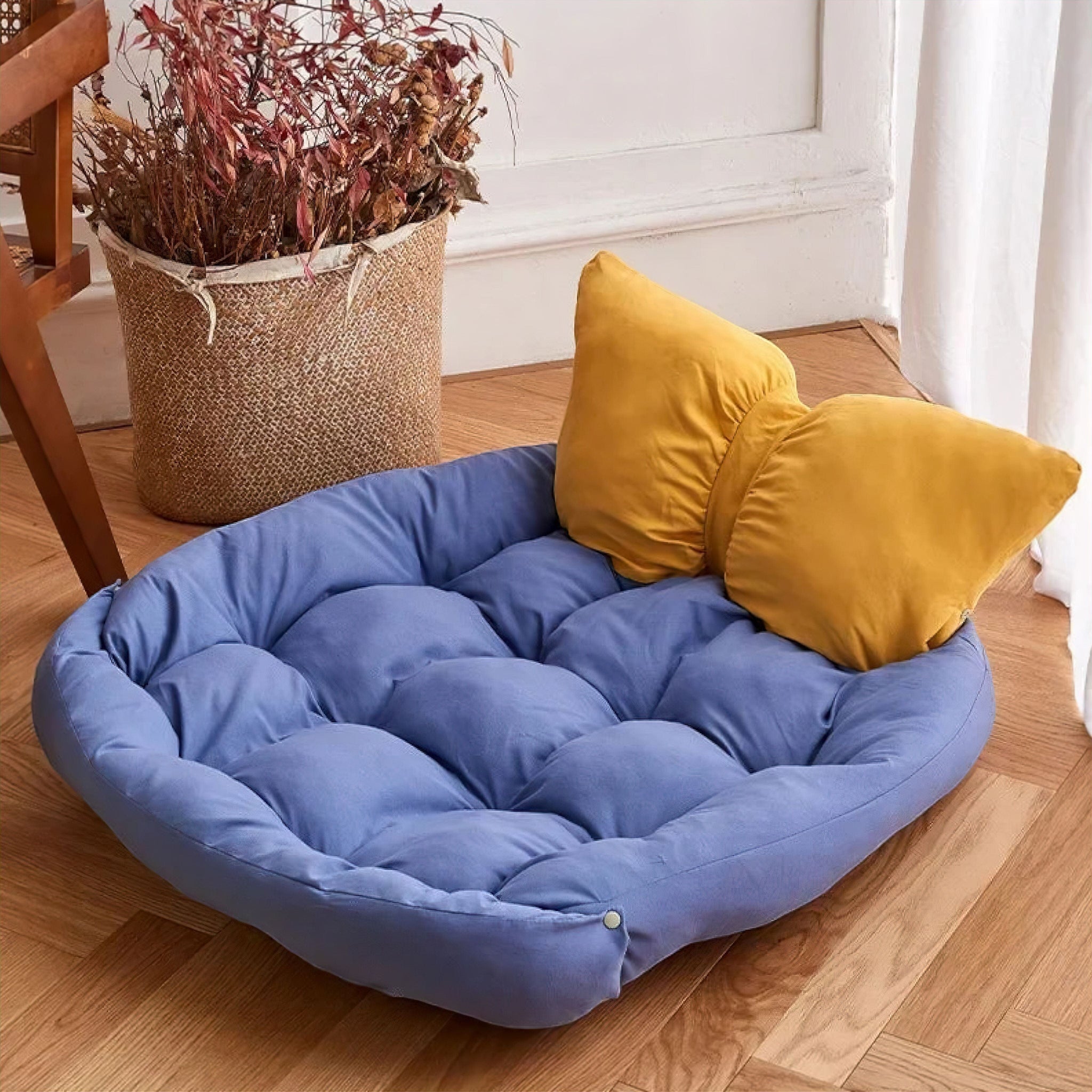 Cosy Canine Retreat pet bed Luxe Pet Store Blue + Yellow S 