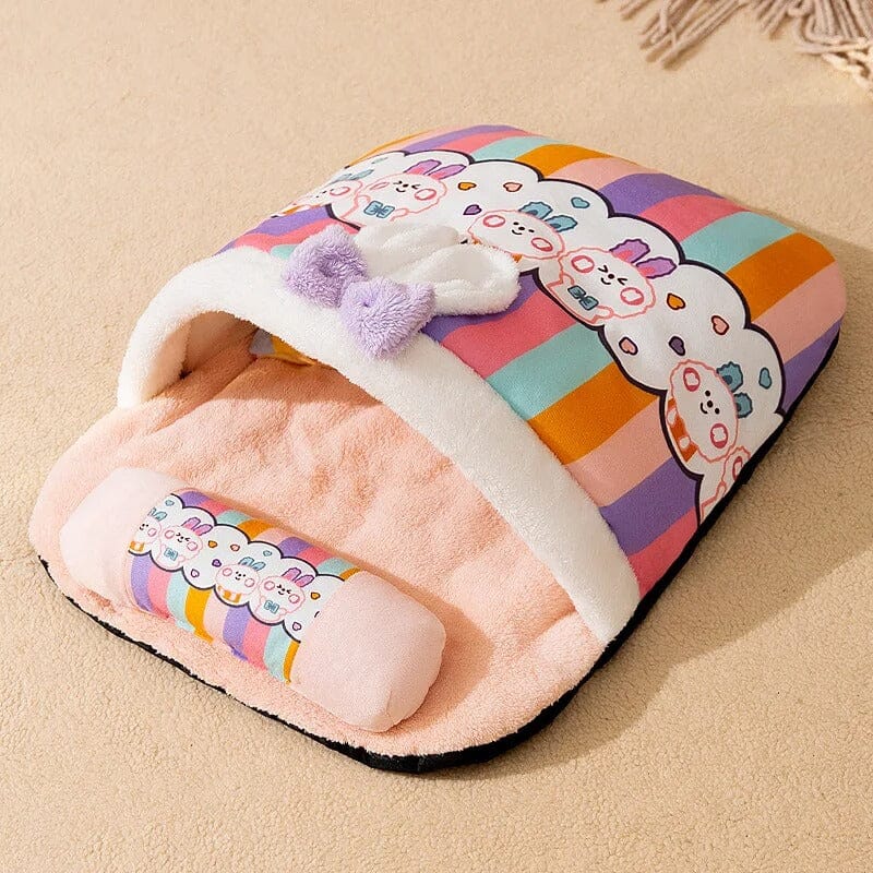 Snuggle Sleeping Haven Cat Bed Luxe Pet Store Rainbow Rabbit 