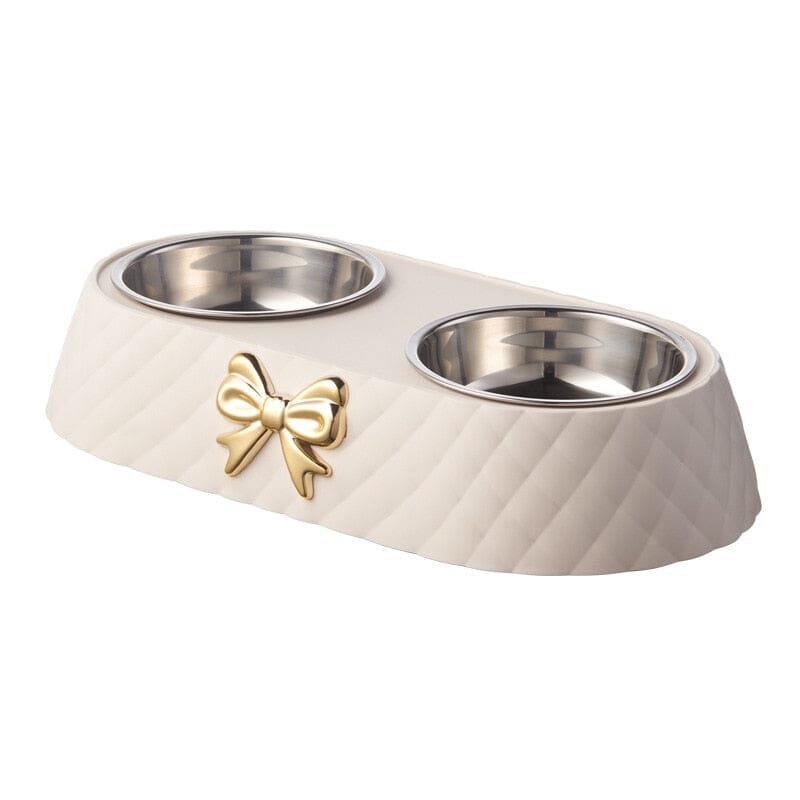 Bow Pet Bowl bowl Luxe Pet Store White 