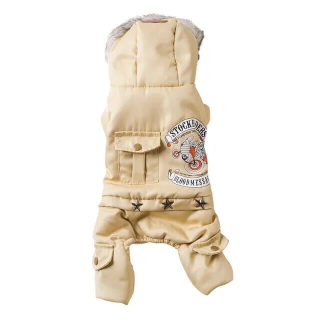 Winter Warm Dog Jumpsuit Dog Clothing USAdrop Beige S 