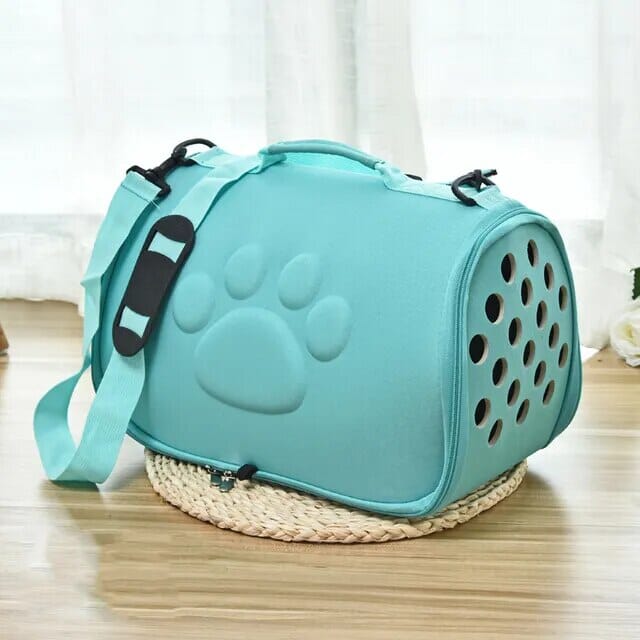 Leather Pet Carrier Bag Pet Carrier Bag USAdrop Sky Blue S 
