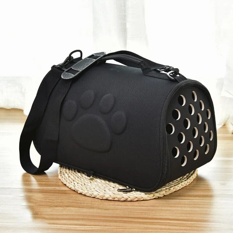 Leather Pet Carrier Bag Pet Carrier Bag USAdrop Black S 