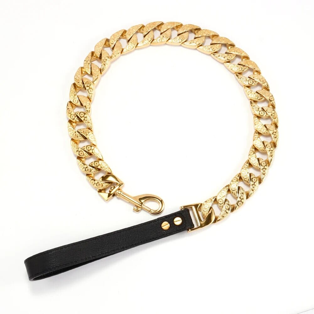 Stylish Pet Collar leash USAdrop Gold Leash 